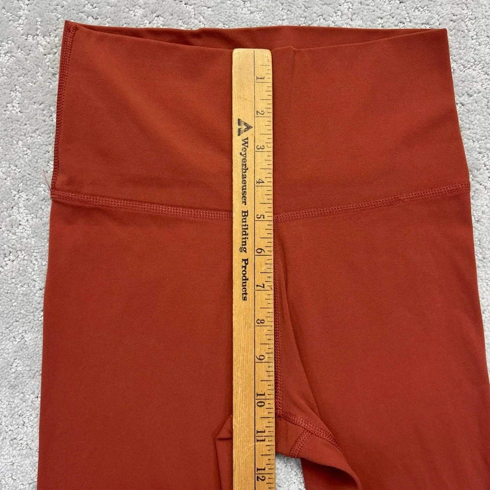 Nike Yoga Leggings Womens‎ Small Orange Rust High Waisted Dri-FIT 7/8 Fitness